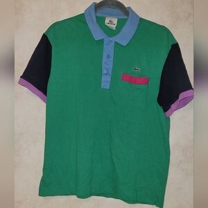 LACOSTE, SZ 5 - MEN'S SMALL, SLIM FIT, GREEN‎ BLACK BLUE PINK  S/S POLO SHIRT